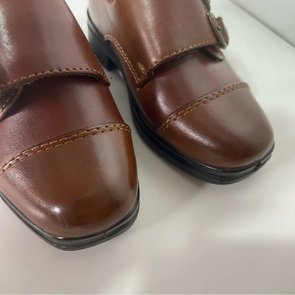 Deer Stags Double Strap Cap Toe Dress Shoes Congac Brown Size 5 Toddler Boy